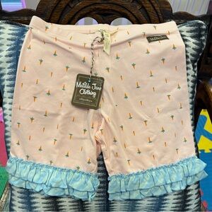 NWT Matilda Jane Bunny Trail Easter springtime ruffle shorts size 14